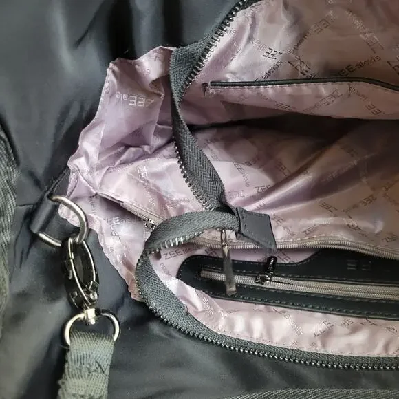 ZEE ALEXIS Purse Black Woven Boho Handbag Crossbody Strap Textured Tote Casual - Picture 10 of 14